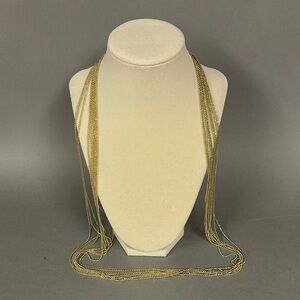 Elegant Gold Tone Multi-Strand Necklace